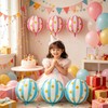 4D Ball Star Striped Foil Balloons(6 Pcs)