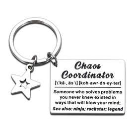 CYKARA Employee Christmas Gifts Chaos Coordinator Gifts Keychain, Bosses Day Gifts for Women Men, Cool Gifts for Bosses, Coworker, Social Worker, Housekeeping, Thank You Gifts for Women