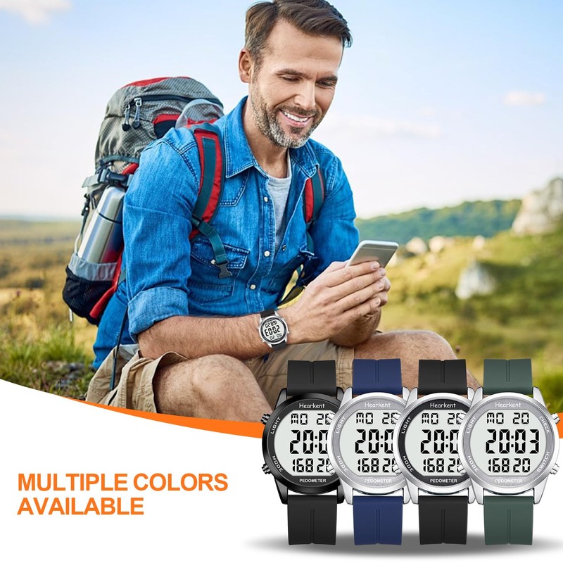Hearkent Pedometer Watch for Walking for Senior No App Required