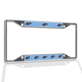 Fastasticdeals Metal Insert License Plate Frame Sea Bass Weatherproof Car Accessories Chrome 4 Holes Solid Insert