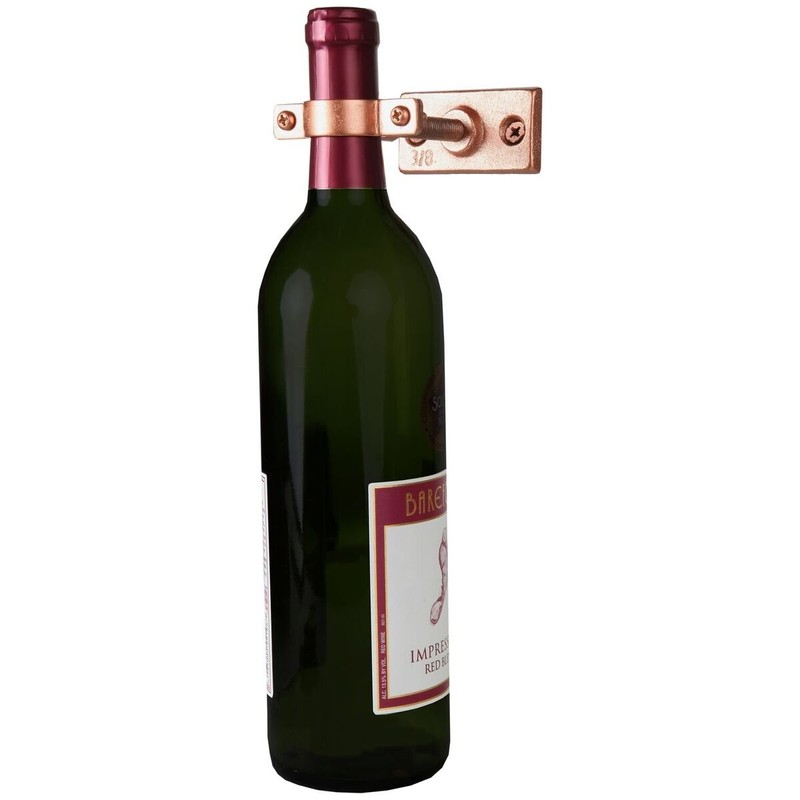 Lily's Home Bar Wall Mount Single Wine Bottle Display Holder,