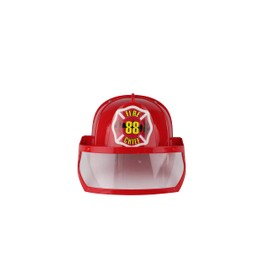 Child's Red Firefighter Hat With Eye Shield