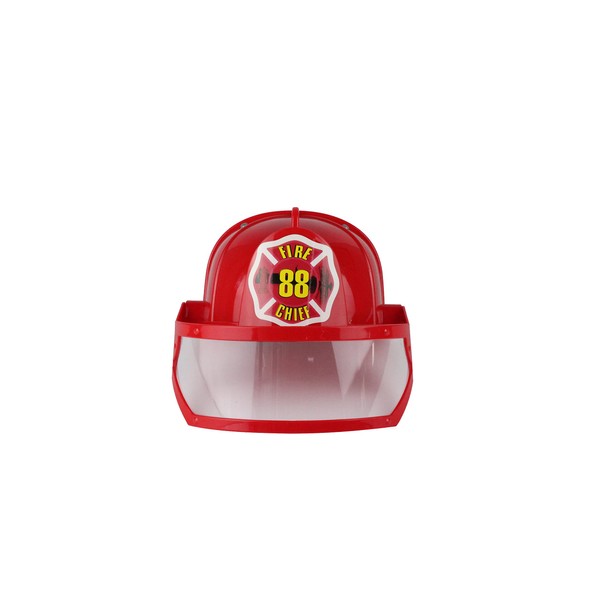 Child's Red Firefighter Hat With Eye Shield