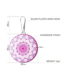 Boho Mandala Round Dangle Earrings; Everyday Gifts Love for Women (Blue and Brown)