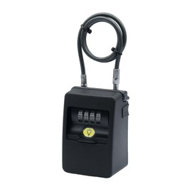 Nomuratec N-1289 Key Storage Box, Wire Type, Key Stock, Mini LED Light, Black (Key Stock Body) Width 2.5 x Height 3.7 x Thickness 2.0 inches (6.3 x 9.5 x 5.2 cm), Steel Wire: 17.7 inches (45 cm)