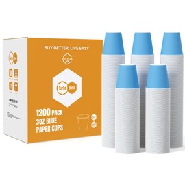 Turbo Bee 3oz Disposable Paper Cups 1200Pack, Small Bathroom Cups Bulk, Rinse Cups,Small Blue Paper Mouthwash Cups Perfect for Bathroom, Party, Picnic, Travel and Events