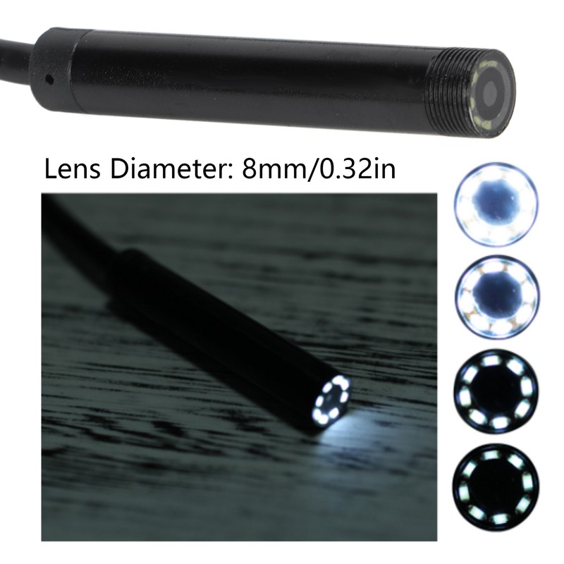 8mm Wifi Industrial Endoscope Inspection Camera 1200P HD Lens IP68