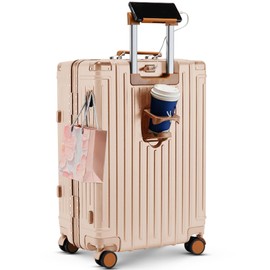 B waygga Carry On Luggage with USB Port Hard Shell Luggage Airline Approved Aluminum Luggage