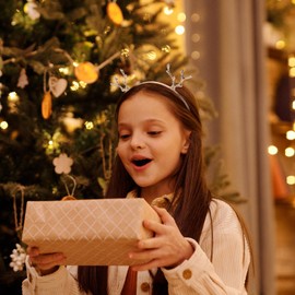 FRCOLOR Christmas Antler Headband,Metal Rhinestone Hair Hoop Antler Hairband Reindeer Antlers Headband for Women,Girls,2pcs(Silver,Gold)