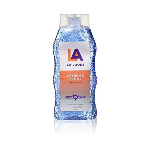 La Looks Gel #10 Extreme Sport Tri-Active Hold 20 Ounce (Blue) (591ml) (3 Pack)