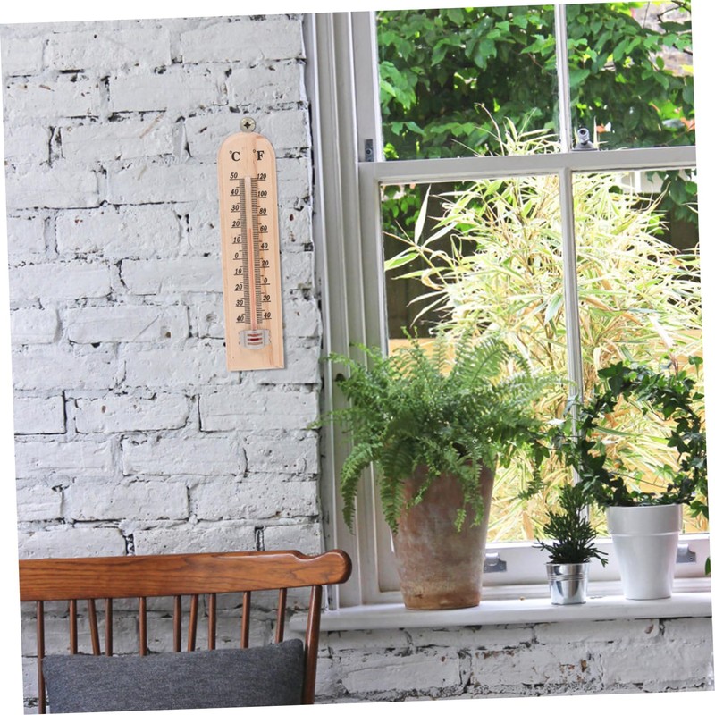 CAXUSD Professional Wall Thermometer Pcs Wooden Room Thermometers Accurate Temperature