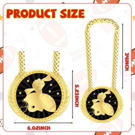 Tkifoda Large Football Medal Award Trophy, 6 Inch Jambo Chain Medal, Big Football Prize Medal with Plastic Gold Chain, Football Soccer Sports Competition Gifts, Football Party Favors Accessories