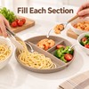 4pcs Round Divided Dinner Plate – Reusable Portion Control Food