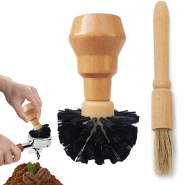 Set of 2 Coffee Basket Brush, Espresso Machines Cleaning Brush, Coffee Cleaning Brush, Handle Cleaning Brush, for Portafilter Machines, Fully Automatic Coffee Machines, Espresso Machines, Coffee