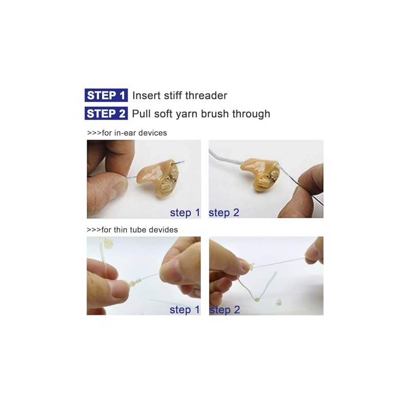 50 Count Hearing Aid Cleaner Ready-to-Use Stands Effective Thread-Fine Instrument