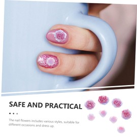 OHPHCALL Rose Ornaments Nail Charms 3d Acrylic Flowers for Nail Art Decorations