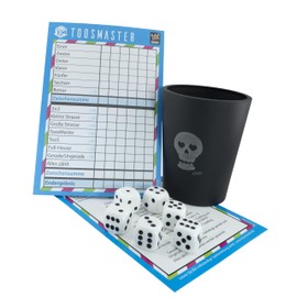 KENDi GAMES TOOSMASTER Dice Cup Set - Includes 6 Dice and Game Block - Skull Design
