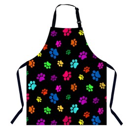 BGBDEIA Color Paws Kitchen Apron for Women Men, Adjustable Apron Chef Bakers Apron Cooking Apron Cooking Baking Gardening