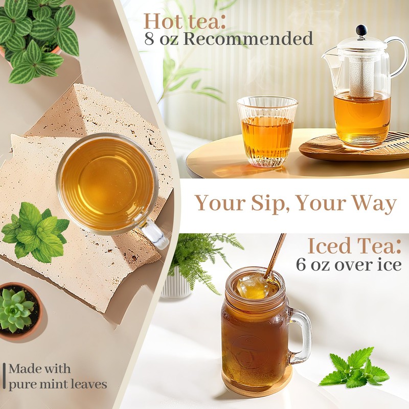 Johou Peppermint Herbal Tea Pods, Specially Ground Pure herb, Full-Flavor,