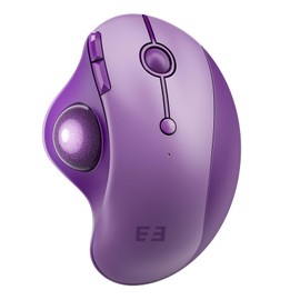 seenda Wireless Trackball Mouse, Ergonomic Mouse Bluetooth - Rollerball Mouse Rechargeable, Multi Devices Connection Thumb Control Mouse Compatible for Mac/Android/Windows Computers - Purple
