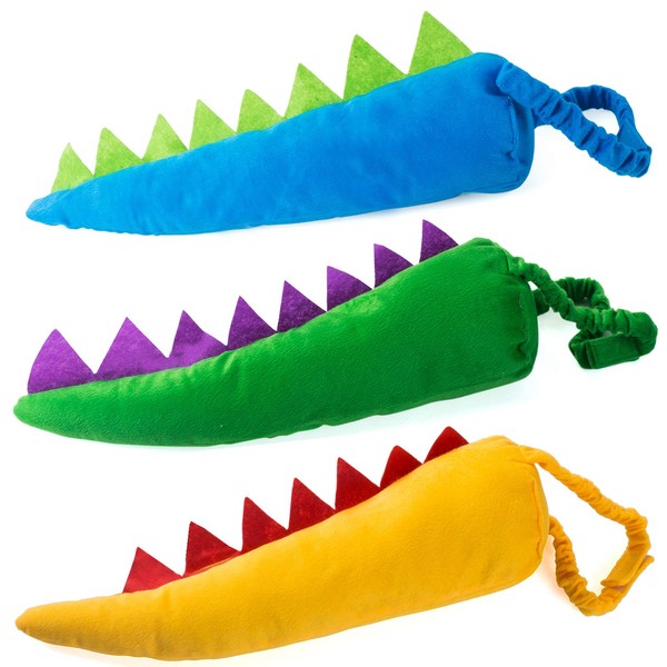 Tigerdoe Dragon Tails - Dinosaur Costume - Dino Theme Party - Dress Up - Animal Tails (Blue, Green & Yellow Tail)