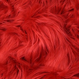 kullaloo True Red Faux Fur Fabric | Acrylic-free, Solid Long Pile Fake Fur Fabric for Crafts, Gnomes, Sewing Plushies, Home Textiles, Costumes, Apparel | 39.5" x 19.5" | Fantastic Furs FUZZY FUR