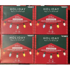 Holiday Living - (4 Sets) 25ct Multi-Color Ceramic C9 Lights 4950674