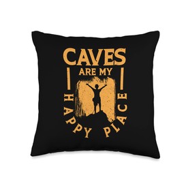 Caves Diver Research Explorer Caver Sports Gift Place Happy Spelunking Cave Diving Speleology Throw Pillow, 16x16, Multicolor