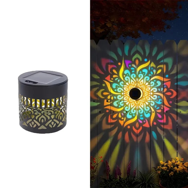 Solar Fence Light for Outdoor Walls – Datura Floral Metal