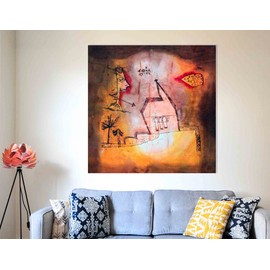 Artley Prints - Chapel Quaking by Paul Klee Canvas Wall Art Pictures | Framed Prints for Living Room, Bedroom Office | Hanging Artwork Oil Painting Reprint 30 x 30cm (12 x 12 inches)