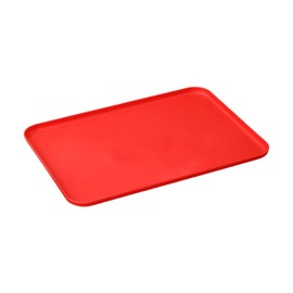WUMUZAI 15x10.6in Wheat Straw Cafeteria Trays 1 Piece, Lunch Dinner Tray, Rectangular Plastic Fast Food Trays, Party Serving Platter Tray for Eating Serve Tea Coffee Entertaining Fruits Craft (Red)