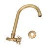 Antique Brass Basin Faucet with Cross Knob Single Handle Faucet