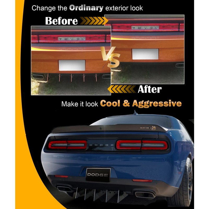 Rear Diffuser 5 Piece Kit V2 for Dodge Challenger SXT