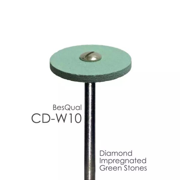 BesQual Dental Lab Diamond Green Stone CD-W10 wheel 10-pieces for