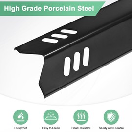 M METERXITY 3-Pack Grill Heat Plates Replacement Parts for Dyna-Glo, 15" Porcelain Steel Heat Tents Burner Cover for Uniflame, Heat Shields for Backyard Gas Grill [Black]