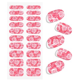 JMEOWIO Nagelfolie UV Härtend Weiße Blumen UV Gel Nail Strips Nagelsticker Nagelaufkleber Nail Art Dekoration Nageldesign Zubehör