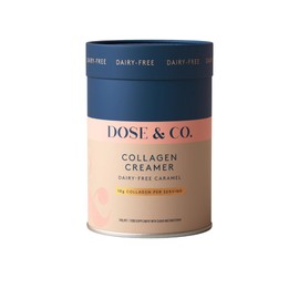 Dose & Co Dairy-Free Caramel Collagen Creamer – 340g | Bovine Collagen Peptides (Peptiplus®) for Skin, Hair & Nails | 12g Protein per Serving | Smooth Coffee Creamer | Halal, Sugar-Free, Gluten-Free
