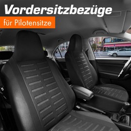 Upgrade4cars Car Seat Cover Set for Pilot Seats, Car Seat Cover for the Front Seats in Black, Universal Car Seat Covers with Integrated Headrest, Car Accessories, Interior Decoration