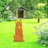 VerLuky German Shepherd Garden Stake Rust, Rust Stake Metal Dog