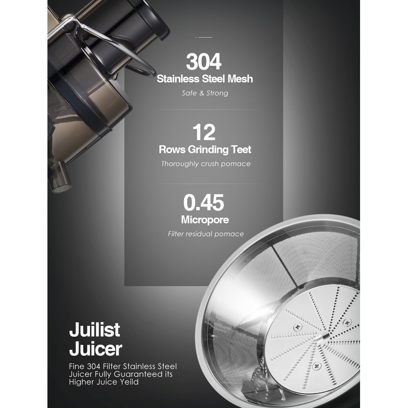 Juicer Machines, Juilist 3" Wide Mouth Juicer Extractor, for Vegetable