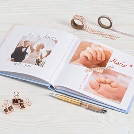 "Highway" Photo Album (Small Album 18 x 18 cm, Photo Book with 30 White Pages, Photo Album to Design Yourself) Green