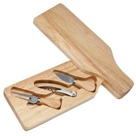 Franmara 1082-BX Bottle Shaped Wine and Cheese Set with 3 Knives and Cutting Board