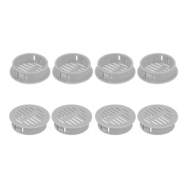 QUARKZMAN Pack of 8 35 mm / 1.38 inch Round Soffit Ventilation Grille, Plastic Soffit Ventilation Cover, Round Mesh Hole Air Slider for Bathroom, Kitchen, Cabinet, Wardrobe, Light Grey
