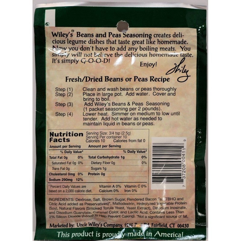 Wileys Beans & Peas Seasoning 1 oz Value Pack (12