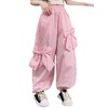 Ecolala Girls Bow Wide Leg Cargo Pants Elastic Waist Hip