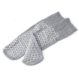 Slipper Socks Double Tread Fall Prevention Socks- Gray (Pair) - Size: Extra Extra Large (XXL) - As Used by NHS