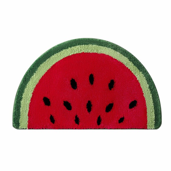 HAPLOVE 19.7x31.5 inch Half Round Microfiber Soft Watermelon Shape Bathroom
