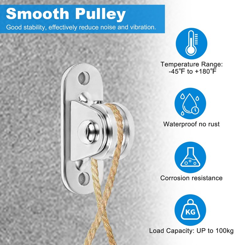 TUAHOUS Stainless Steel Pulley, Cargo Transport Pulley, Rope, Pulley, Mountain