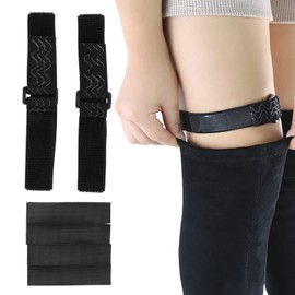 Milltrip 2 Pcs Knee Boot Straps, Elastic Adjustable Belt Thigh High Boots Bands Adhesive Tape Hook Sticker Women Anti‑Slip Boots Fixed Belt with 4pcs Adhesive Tapes