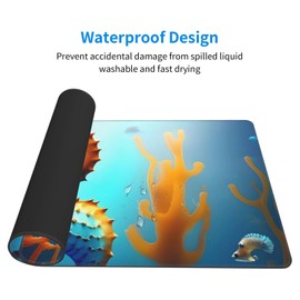 PHAYAH Seabed Coral Seahorse Large Keyboard Pad 16 X 29.5 Inch Non-Slip Suitable for Desktop and Laptop Users for Office Gaming and Studying